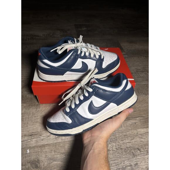Nike Dunk Low Retro White Navy Sneakers - Picture 1 of 5
